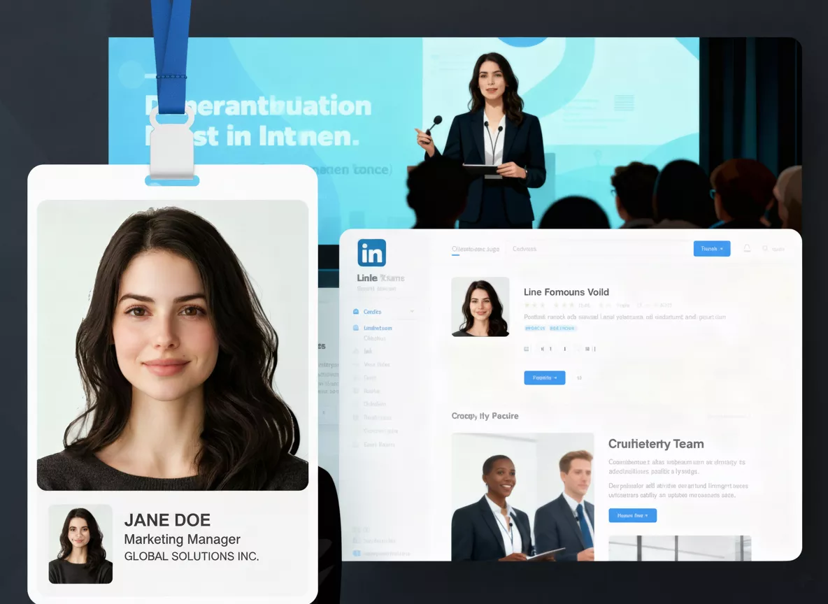 Professional headshot example showing the quality and style of AI-generated portraits